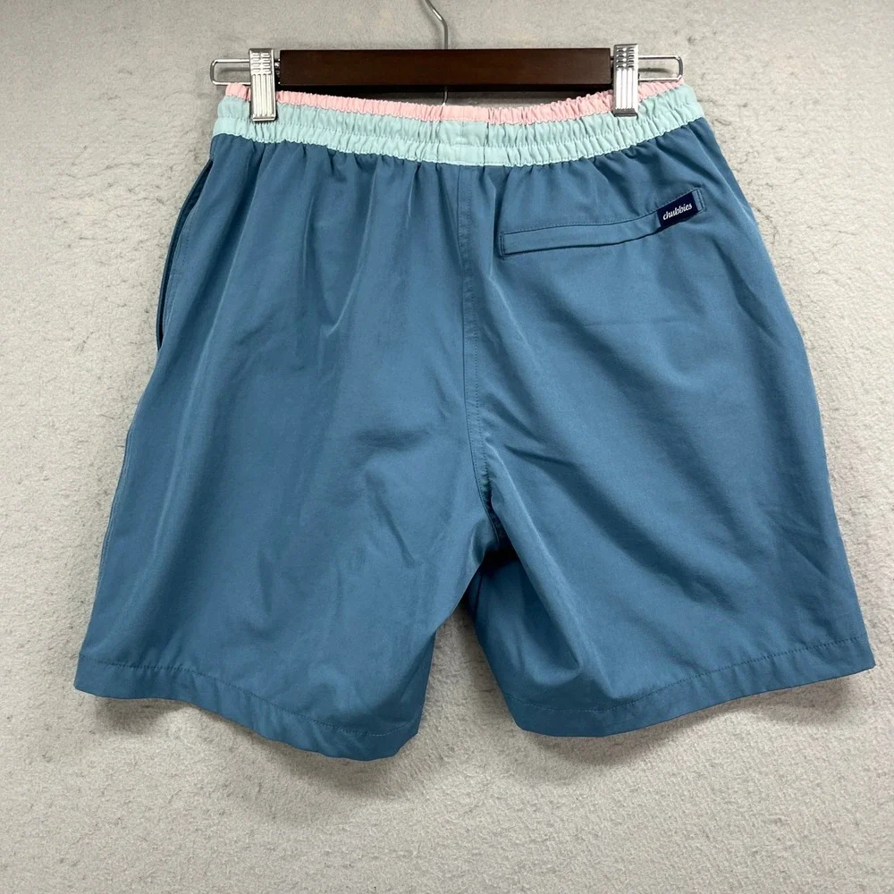 Chubbies Swim Shorts Men Small Blue 7 Inch Inseam Lined Trunk Beach Board Summer